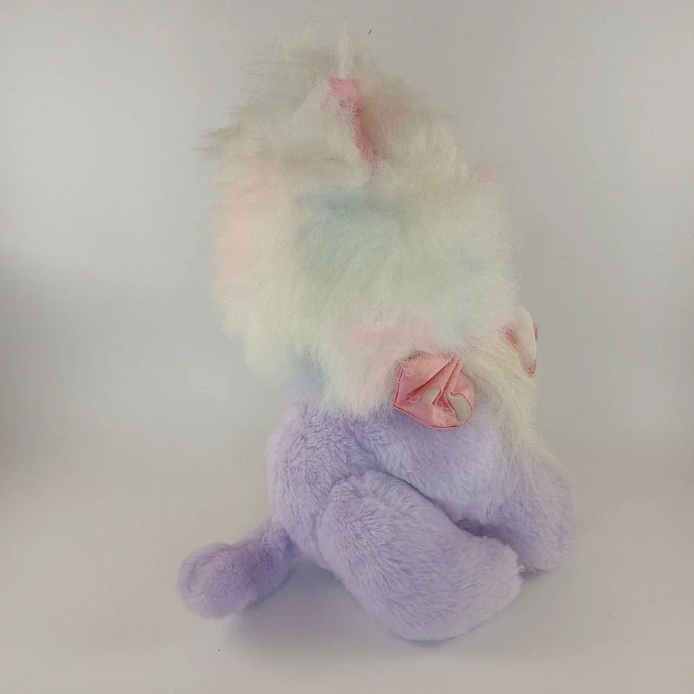Vtg 1986 Mattel Barbie Rockers Plush White Purple Sparkle Cat Kitten Stuffed Toy